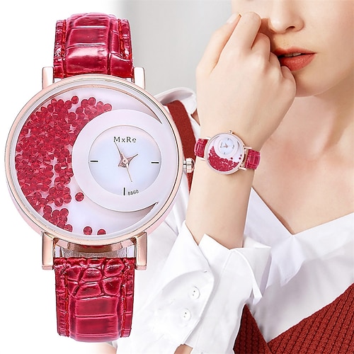 

Women Quartz Watch Quicksand Ball Watch Women's PU Belt Fashion Quartz Watch