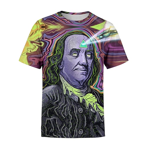 

Men's Unisex T shirt Tee Graphic Prints Human Crew Neck Green Short Sleeve 3D Print Outdoor Street Print Tops Sports Casual Classic Big and Tall / Summer / Summer