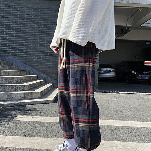 

Men's Joggers Trousers Drawstring Elastic Waist 3D Print Lattice Graphic Prints Tartan Comfort Breathable Sports Outdoor Casual Daily Streetwear Designer Black Blue Micro-elastic / Elasticity