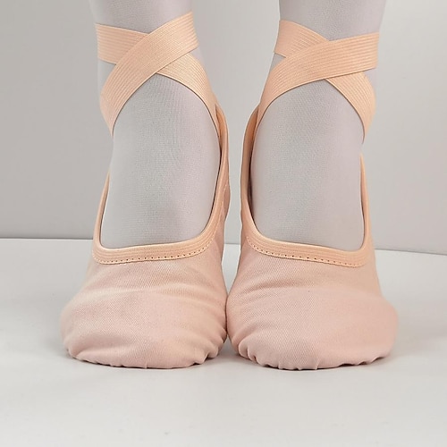 

Mujer Zapatillas de Ballet Practica Trainning Zapatos de baile Escenario Profesional Yoga Suela Dividida Tacón Plano Banda Elástica Rosa