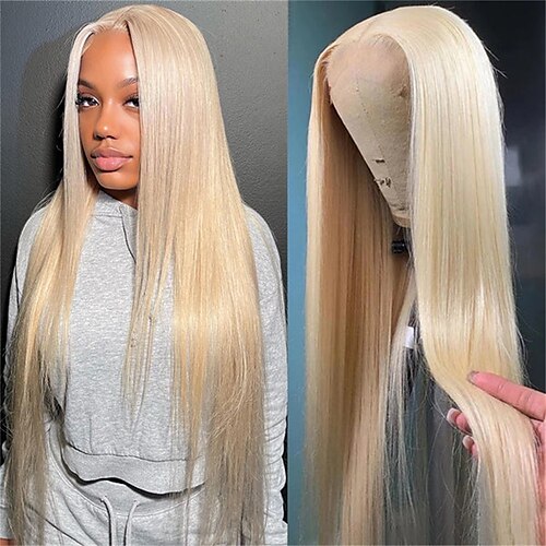 

613 Blonde Lace Front Wig 13x4 Honey Blonde Straight Wig Transparent T Part Lace Wig