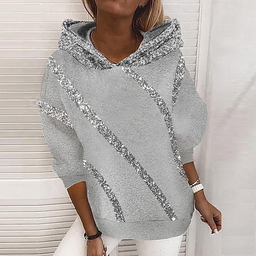 

Women's Pullover Hoodie Sweatshirt Cat Print Casual Weekend 3D Print Streetwear Athletic Hoodies Sweatshirts Black Grey