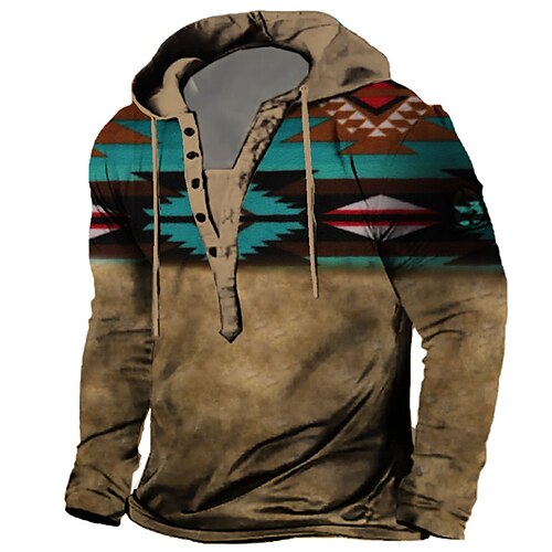 

Men's Unisex Pullover Hoodie Sweatshirt Button Up Hoodie Hooded Color Block Graphic Prints Print Sports Outdoor Daily Sports 3D Print Designer Casual Big and Tall Clothing Apparel Hoodies