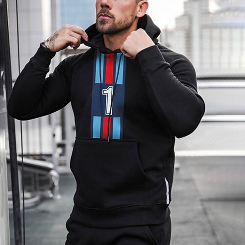 

Men's Pullover Hoodie Sweatshirt Hooded Graphic Prints Print Sports Outdoor Daily Sports Basic Streetwear Cool Clothing Apparel Hoodies Sweatshirts Long Sleeve Black / Spring / Fall