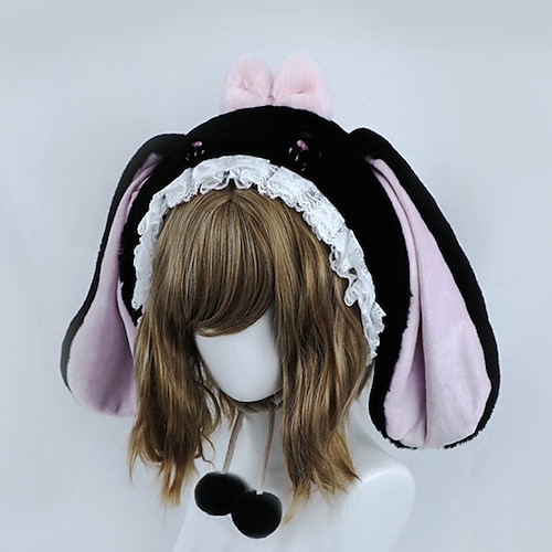 

Bunny Hat Anime Kawaii Lace Rabbit Bunny Ears Hats Women Costume Cosplay Christmas Party Holiday Hat