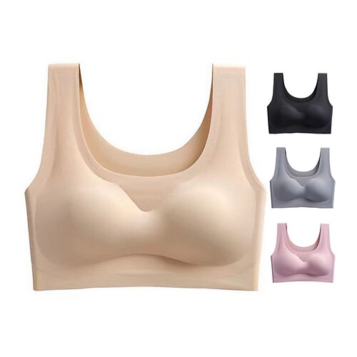 

Women's No Steel Ring Bra Yoga Sports Sleep Plus Size Plain Stretchy Vest