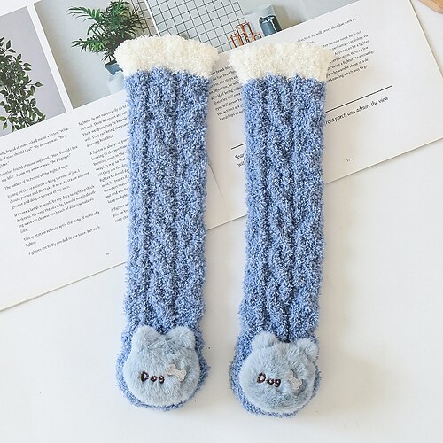 

Baby Girls' Socks White Blue Gray Color Block Fall Winter Cute Daily Wear 1-4 Years