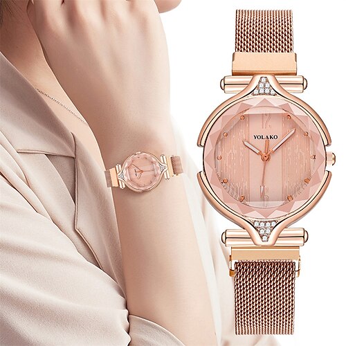 

YOLAKO Quartz Watch for Women Analog Quartz Stylish Fashion Elegant Waterproof Creative Stainless Steel Stainless Steel Fashion Creative