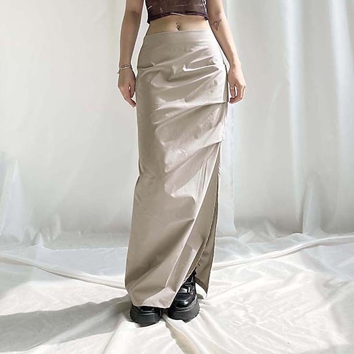 

Spicy Girls Punk & Gothic Y2K Year 2000 Skirt Masquerade Women's Split Japanese Cosplay Costumes Gray