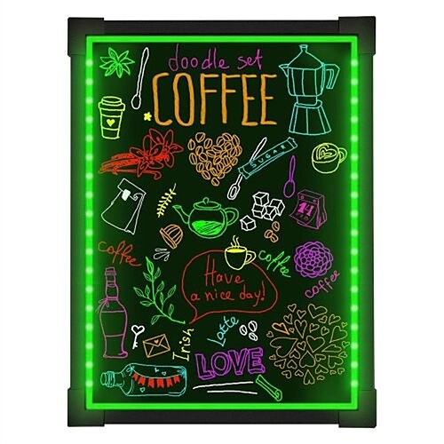 

LED Message Sign Board- Erasable Writing Drawing Neon Sign with 8 Colorful Markers - Perfect for Children Back to School Home Office Restaurants Bar Holiday Celebration Gift (35H x 26W)