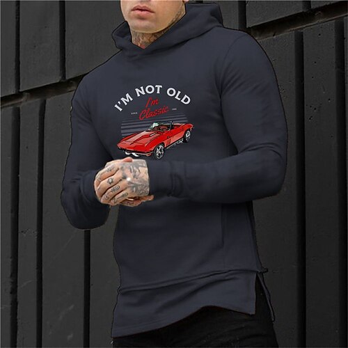 

Men's Hoodie Black Hooded Graphic Letter Print Sports & Outdoor Streetwear Cool Designer Casual Winter Fall Clothing Apparel Hoodies Sweatshirts Long Sleeve / Spring