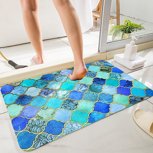 

Moroge Pattern Stone Brick Series Digital Printing Floor Mat Modern Bath Mats Nonwoven / Memory Foam Novelty Bathroom