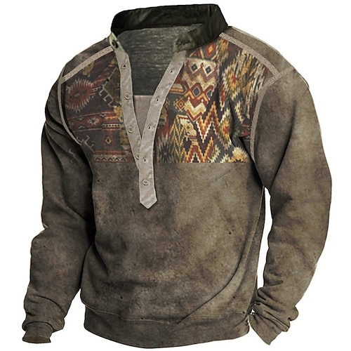 

Men's Unisex Sweatshirt Pullover Button Up Hoodie Coffee Standing Collar Graphic Prints Print Casual Daily Sports 3D Print Boho Streetwear Designer Spring & Fall Clothing Apparel Hoodies Sweatshirts