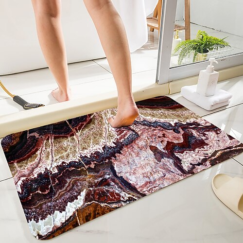 

Abstract Series Digital Printing Floor Mat Modern Bath Mats Nonwoven / Memory Foam Novelty Bathroom