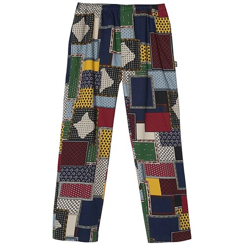 

Men's Trousers Beach Pants Elastic Waist 3D Print Color Block Graphic Prints Comfort Breathable Sports Outdoor Casual Daily Boho Streetwear Rainbow Micro-elastic / Elasticity