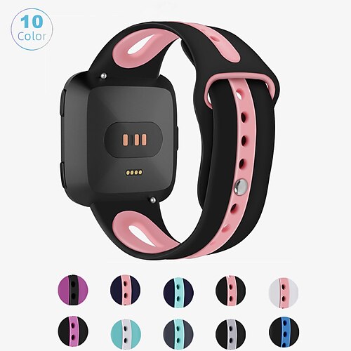 

1PC Smart Watch Band Compatible with Fitbit Versa 2 / Versa / Versa Lite Silicone Smartwatch Strap Waterproof Adjustable Breathable Sport Band Replacement Wristband