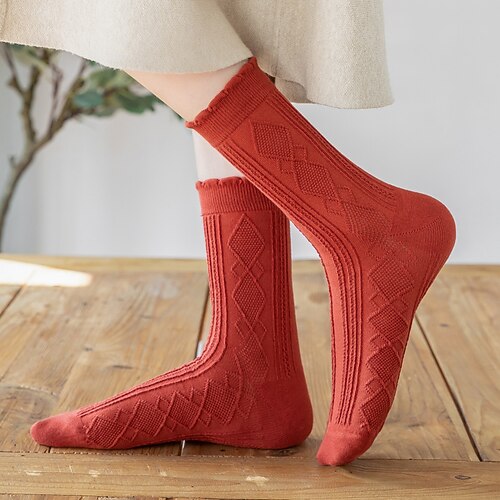 

Women's Crew Socks Cotton Basic 5 Pairs