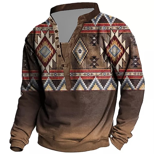 

Men's Unisex Sweatshirt Pullover Button Up Hoodie Coffee Standing Collar Graphic Prints Print Casual Daily Sports 3D Print Boho Streetwear Designer Spring & Fall Clothing Apparel Hoodies Sweatshirts