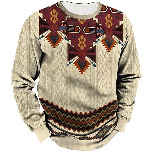 

Homme Unisexe Sweat shirt Sweat Kaki Col Ras du Cou Tribal Imprimés Photos Imprimer du quotidien Des sports Vacances 3D effet Vêtement de rue Design Casual Printemps Automne Vêtement Tenue Pulls