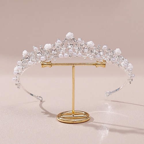 

Crown Tiaras Headbands Imitation Pearl Rhinestone Wedding Party / Evening Retro With Faux Pearl Headpiece Headwear