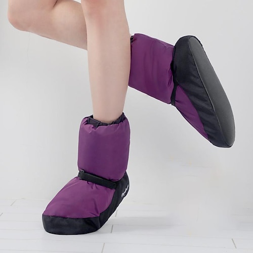 

Women's Ballet Shoes Dance Boots Performance Training Stage Boots Flat Heel Black Purple Grey