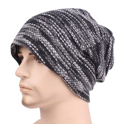 

Knitted Hat Women Skullies Beanies Winter Hats For Men Bonnet Striped Caps Warm Baggy Soft Female Male Hip Hop Stree Beanie Hat