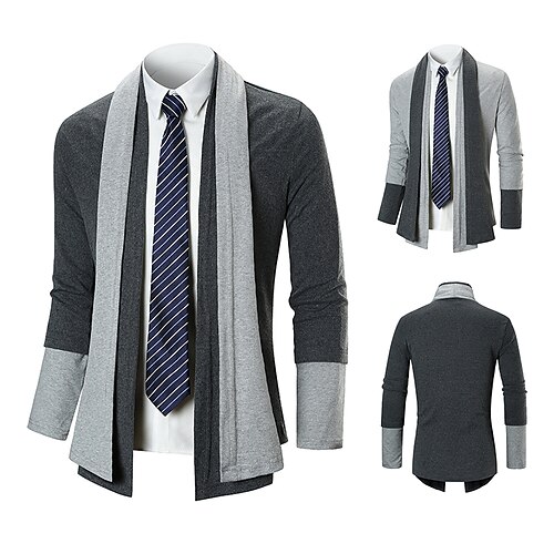 

Men's Cardigan Sweater Ribbed Knit Cropped Knitted Color Block V Neck Basic Stylish Outdoor Daily Clothing Apparel Fall Winter Light gray Dark Gray M L XL / Cotton / Long Sleeve / Long Sleeve