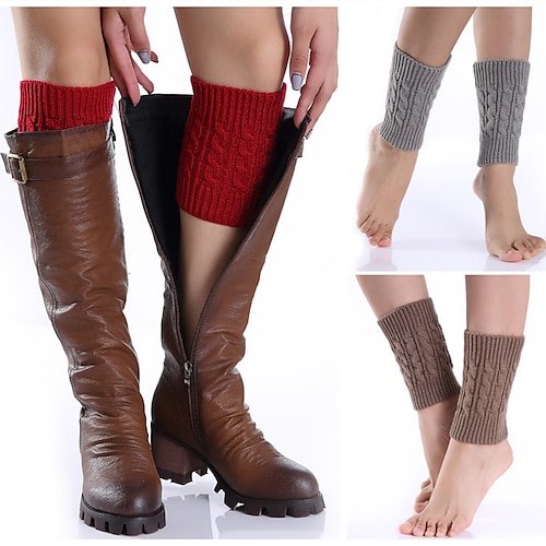 

Women's Crew Socks Leg Warmers Boot Cuffs Home Office Daily Knit Casual Boho / Bohemian Warm 1 Pair