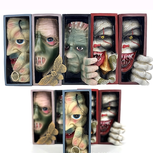 

Halloween Horror Back To Soul Clown Bookmark Statue Artwork Monster Resin Ornament Crafts On Bookshelf