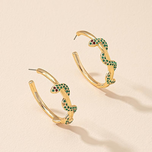 

Hoop Earrings For Women's Party Evening Daily Alloy Fancy Snake