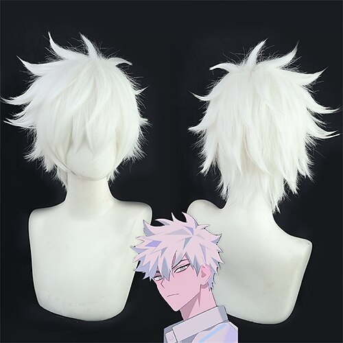 

Anime DEVIL GAME LINK CLICK Luguang Cosplay Wig Short White Wig Party