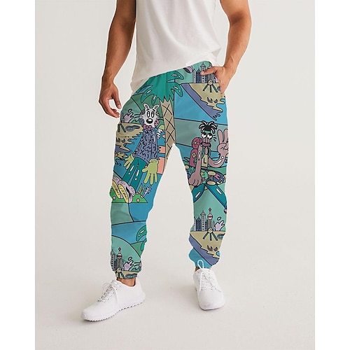 

Men's Sweatpants Joggers Trousers Drawstring Elastic Waist 3D Print Graphic Prints Comfort Breathable Sports Outdoor Casual Daily Streetwear Designer Blue Micro-elastic / Elasticity