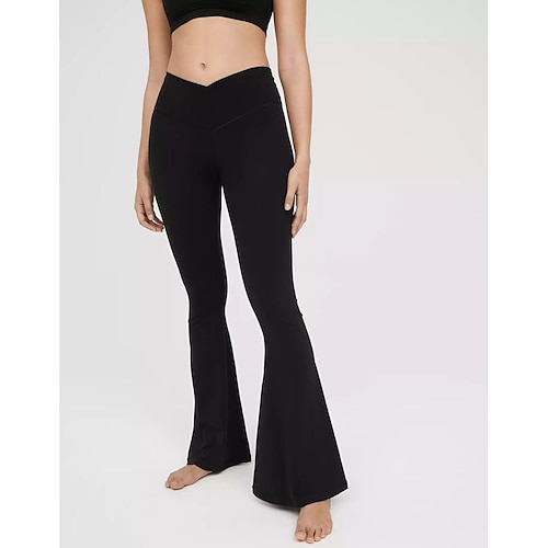 

pantaloni a gamba larga da donna stile yoga per pantaloni da allenamento in palestra abbigliamento sportivo nero elasticizzato 21 grammi / atletico / athleisure