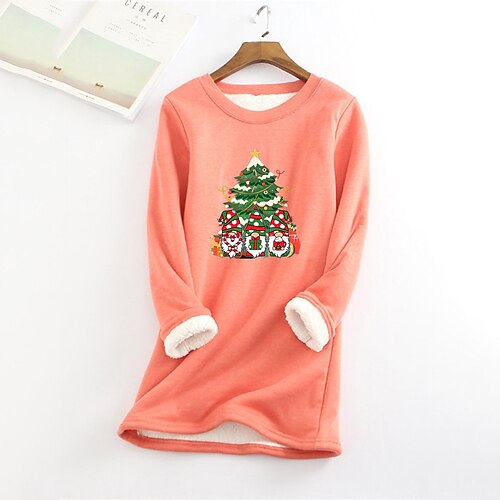 

Women's Plus Size Christmas Fleece Tops T shirt Tee Leopard Floral Print Half Sleeve V Neck Casual Daily Polyester Winter Fall Purple Yellow / Butterfly / Sunflower