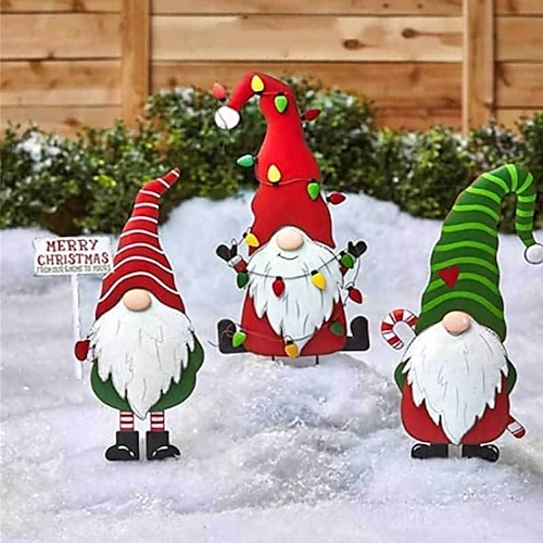 

Christmas Decorations For Outdoor, Merry Christmas Metal Stakes,Santa Claus Christmas Ornaments Yard Signs Holiday Decoration For Front Door Garden Yard Lawn Outdoor Decor