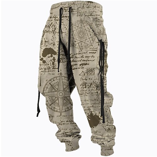 

Men's Sweatpants Joggers Trousers Drawstring Side Pockets Elastic Waist Graphic Prints Comfort Breathable Sports Outdoor Casual Daily Cotton Blend Terry Streetwear Stylish Green Purple Micro-elastic