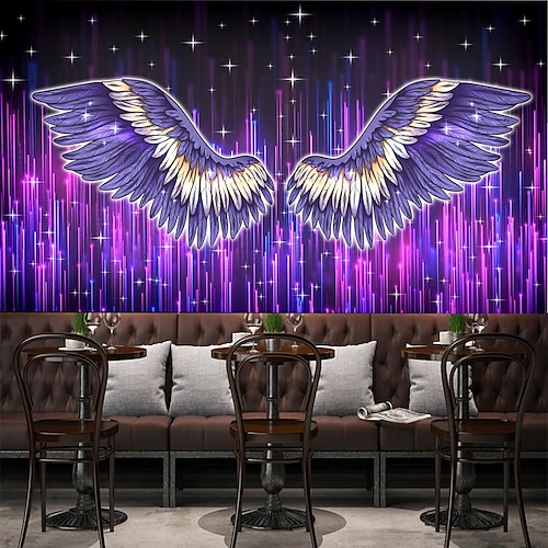 

Mural Wallpaper Wall Sticker Covering Print Peel and Stick Removable Self Adhesive Purple Angel Wings PVC / Vinyl Home Decor