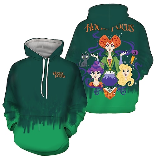 

Inspired by Hocus Pocus Mary Sarah Winifred Hoodie Cartoon 100% Polyester Anime Front Pocket Graphic Hoodie For Men's / Women's / Couple's