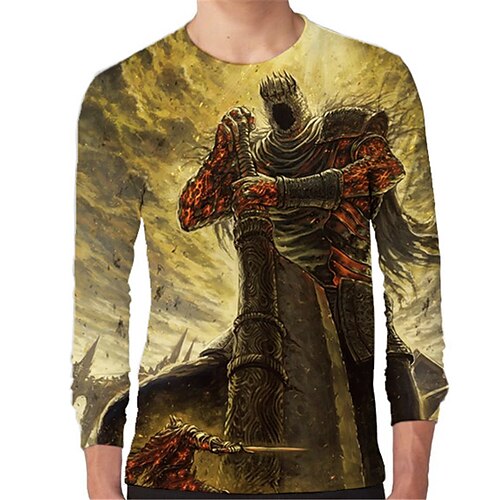 

Kids Boys T shirt Graphic Outdoor 3D Print Long Sleeve Vintage 3-12 Years Winter Yellow