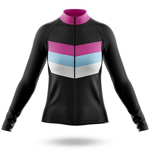 

Women's Cycling Jersey Long Sleeve Bike Top with 3 Rear Pockets Mountain Bike MTB Road Bike Cycling Black Rosy Pink Sports Clothing Apparel / Micro-elastic / Athletic / Athleisure