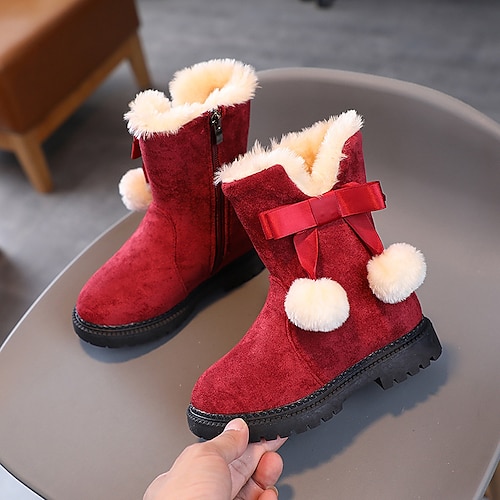 

Girls' Boots Daily Mid-Calf Boots Snow Boots Christmas Day Rubber Nylon Portable Shock Absorption Water Resistant Princess Shoes Big Kids(7years ) Little Kids(4-7ys) School Christmas Gifts Christmas