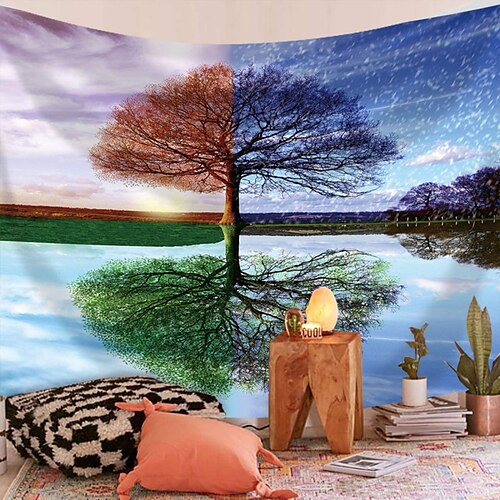 

Landscape Wall Tapestry Art Deco Blanket Curtain Picnic Table Cloth Hanging Home Bedroom Living Room Dormitory Decoration Polyester Fiber for Bedroom Living Room