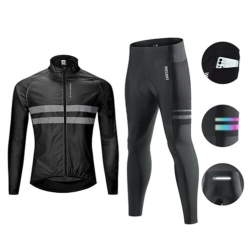

Wosawe outdoor sports cycling suit fishing suit windbreaker colorful reflective pants cycling suit
