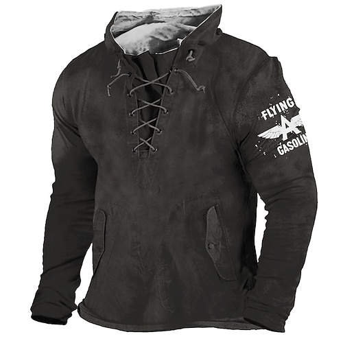 

Hombre Unisexo Sudadera Negro Con Capucha Letra Estampados Acordonado Bolsillo Estampado Diario Deportes Impresión 3D Ropa de calle Design Casual Primavera Otoño Ropa Sudaderas con capucha Sudaderas