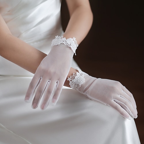 

Tulle Wrist Length Glove Elegant / Simple Style With Pure Color Wedding / Party Glove