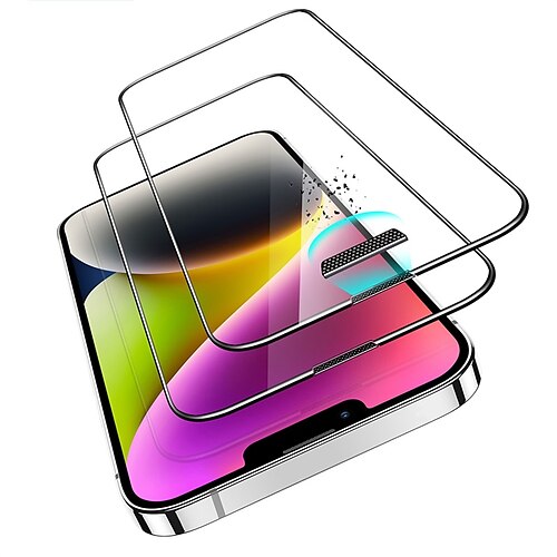 

2 Pack Tempered Glass Screen Protector For iPhone 14 Pro Max Full Cover Screen Protector Corning