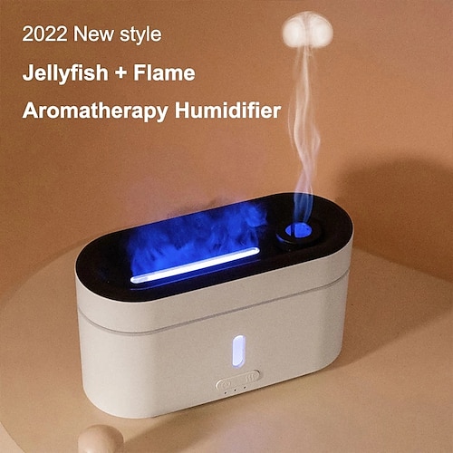 

300ML Flame Aroma Diffuser Jellyfish Air Humidifier Ultrasonic Cool Mist Maker Fog Home USB Essential Oil Fragrance Diffuser