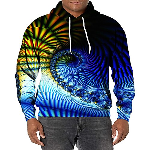 

Men's Unisex Pullover Hoodie Sweatshirt Blue Hooded Graphic Prints science and technology Print Daily Sports 3D Print Streetwear Designer Casual Spring & Fall Clothing Apparel Hoodies Sweatshirts