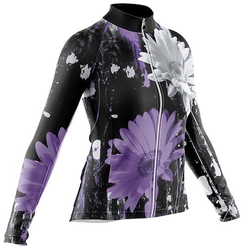 

Women's Cycling Jersey Long Sleeve Bike Jersey with 3 Rear Pockets Mountain Bike MTB Road Bike Cycling Cycling Breathable Ultraviolet Resistant Quick Dry Lavender Polyester Sports Clothing Apparel