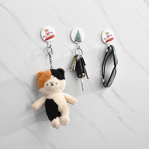 

Christmas Wall Hook Strong Viscose Wall Hanging Free Punching Hook Household Storage Hook